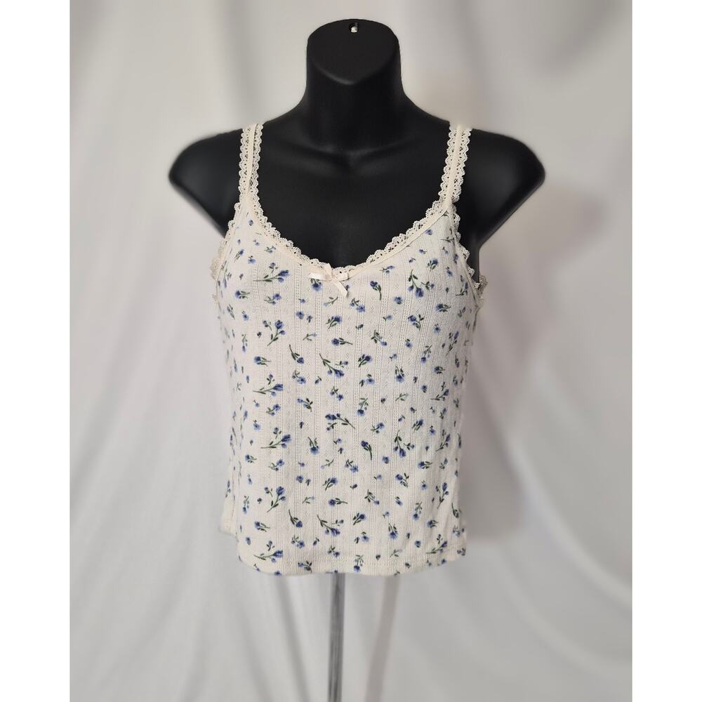 H&M Divided Floral Pointelle Lace Camisole Coquette Tank Top‎ Small